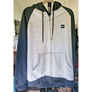 O'Neill Full Zip Hoodie Sz L Black Grey Men's Cotton/Poly Sweatshirt Surf Beach